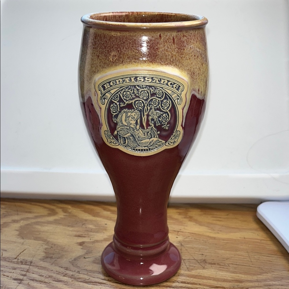 Deneen Pottery Ceramic‎ Goblet with Renaissance 2009 Emblem
